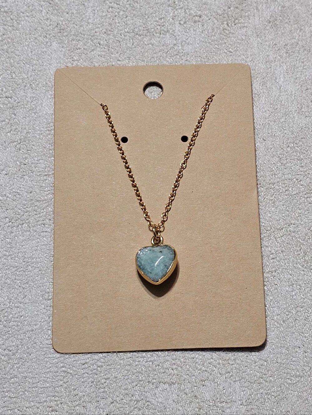 Natural Amazonite Heart Pendant Necklace